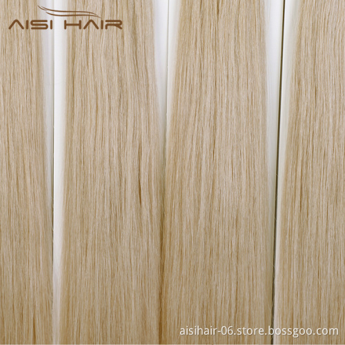 Aisi Hair Cheap Unprocessed 9A Brazilian Double Drawn Color 613# Bundles Human Hair Extension For Black White Women